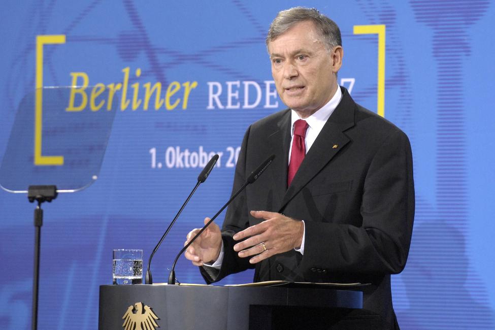 Bundespräsident Horst Köhler bei seiner Berliner Rede 2007im Radialsystem V